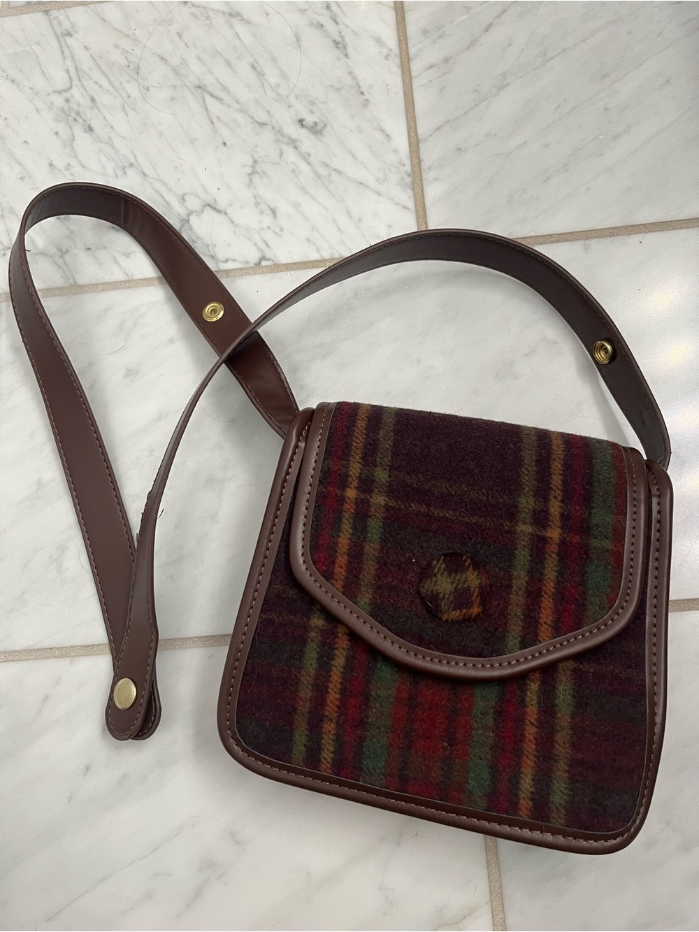 Brown Plaid Purse